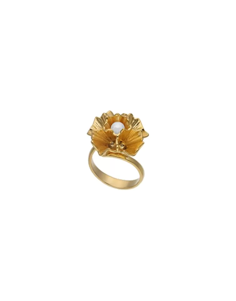 Anillos Grandes | Majorica Anillo Ajustable Clavelina Con Perla Blanca Redonda