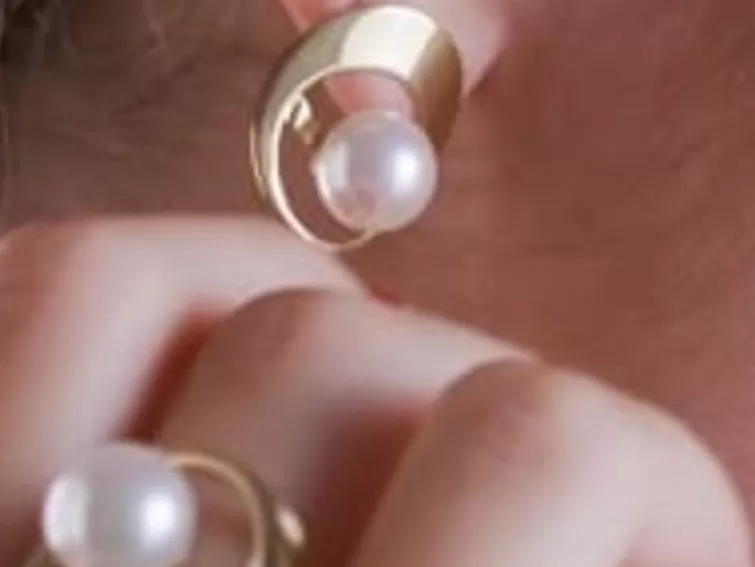 Anillos Grandes | Majorica Anillo Con Perla Petra En Acero Dorado