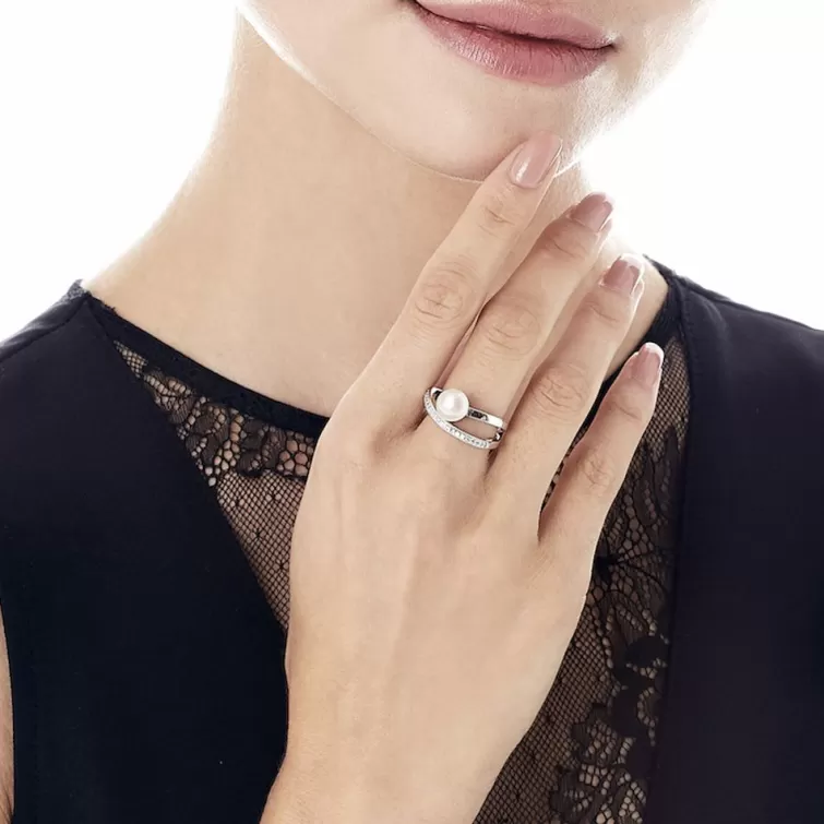 Anillos Medianos | Majorica Anillo Cruzado Exquisite