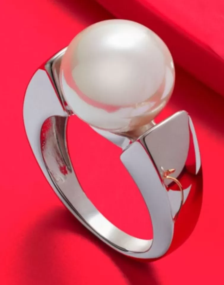 Anillo Solitario | Majorica Anillo Nuada Plata Con Perla Blanca 12Mm