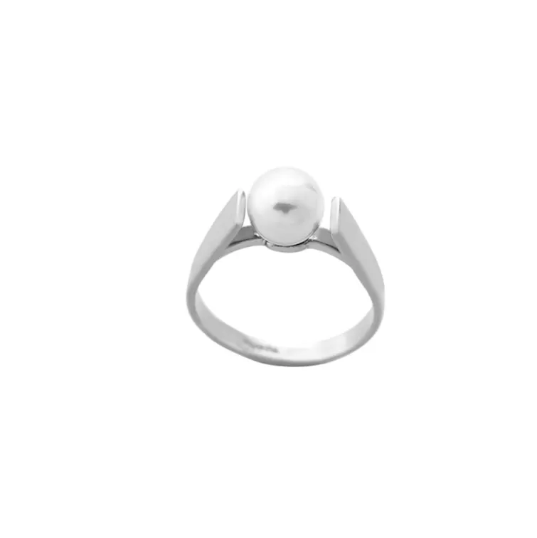 Anillo Solitario | Majorica Anillo Nuada Plata Con Perla Blanca 7Mm