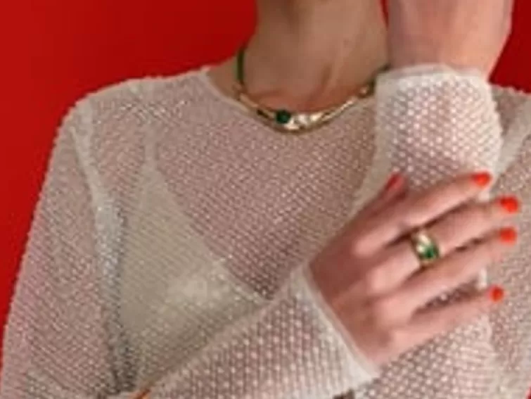 Brazaletes Rígidos | Majorica Brazalete Rigido Ancho Feme Con Perlas Y Agatas Verdes
