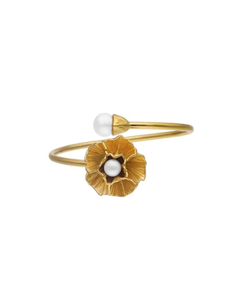 Brazaletes Rígidos | Majorica Brazalete Rigido Con Perlas Redondas Blancas Clavelina