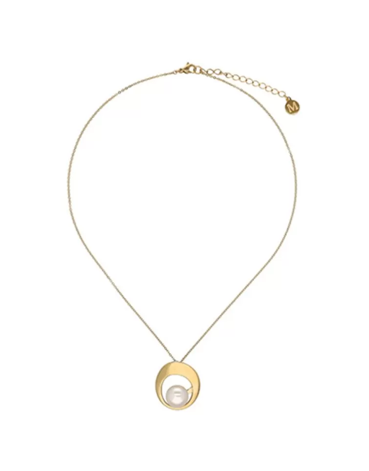 Colgantes Con Cadena | Majorica Colgante Con Perla Petra En Acero Dorado