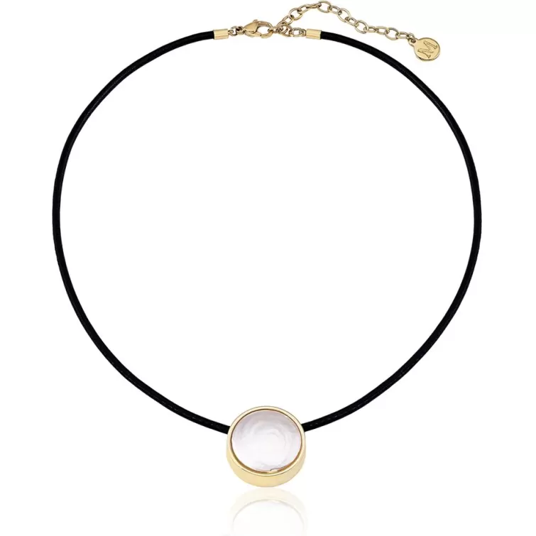 Collares De Cuero | Majorica Colgante Coppelia Acero Dorado