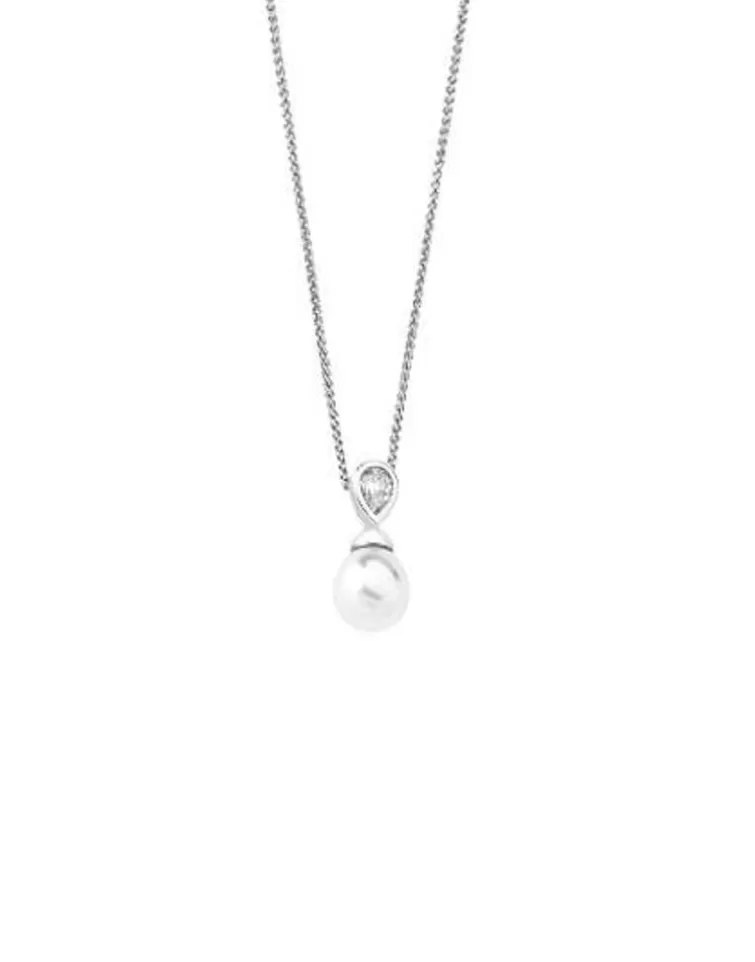 Colgantes Con Cadena | Majorica Colgante Selene Plateado