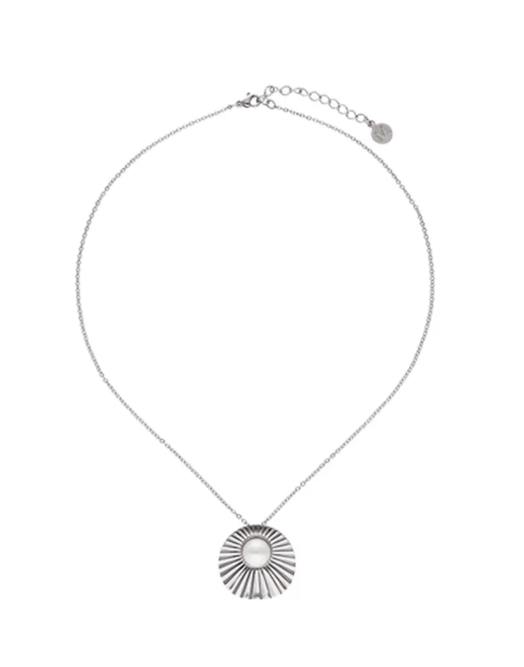 Colgantes Con Cadena | Majorica Collar Acero Le Palm Con Perla Blanca