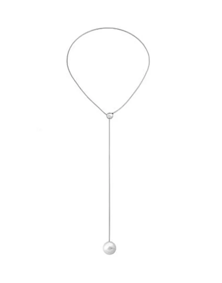 Cadenas Con Perlas | Majorica Collar Aura Ajustable De Acero
