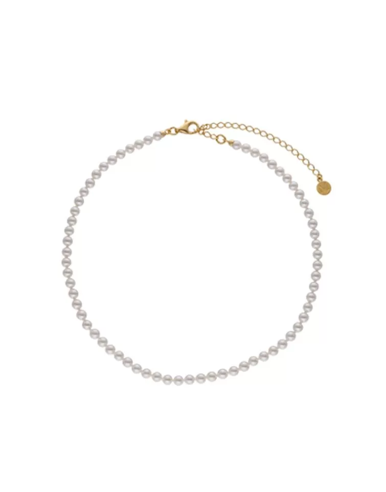 Collares De Perlas Largos | Majorica Collar Ballet Dorado Con Perlas 4Mm