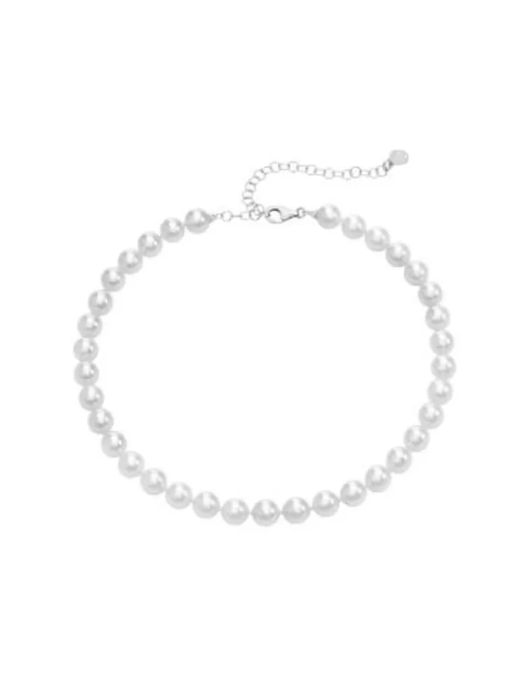 Collares De Perlas Largos | Majorica Collar Ballet Plata Con Perlas 8Mm