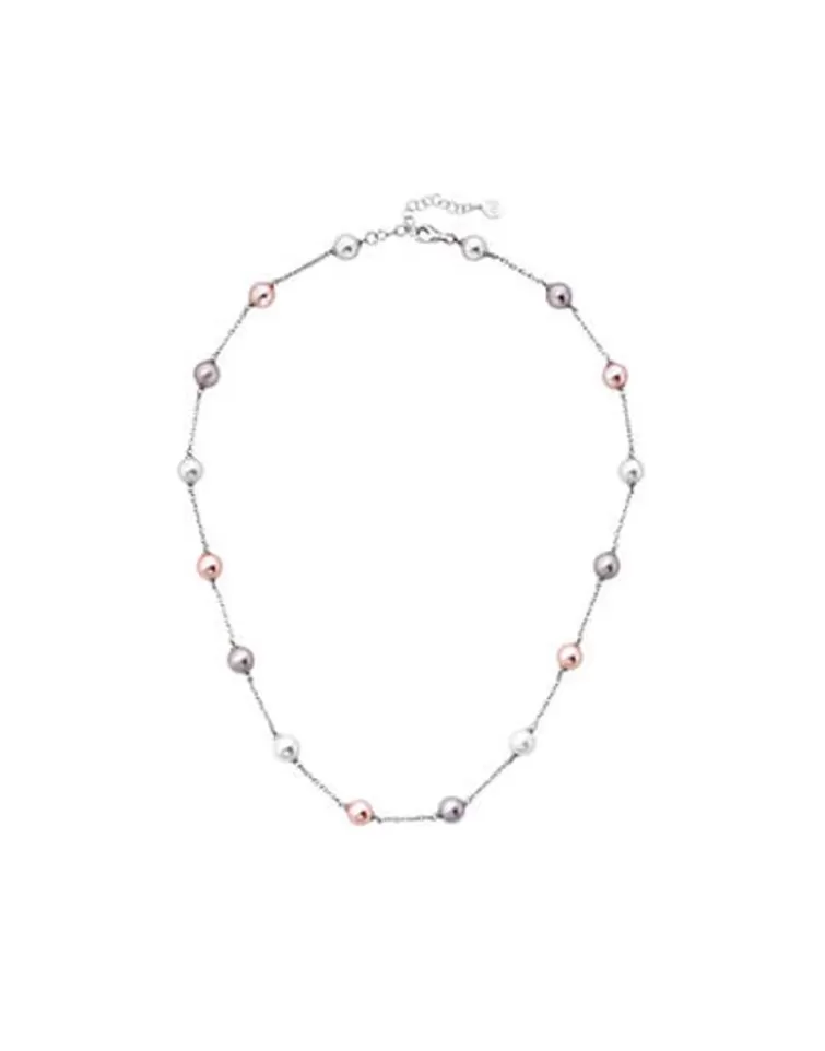 Cadenas Con Perlas | Majorica Collar Corto Ilusion Perlas Blancas, Nuage Y Pink 8Mm