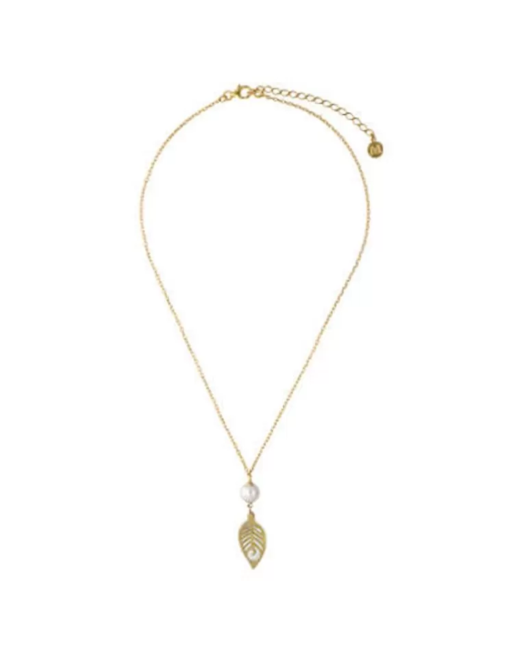 Cadenas Con Perlas | Majorica Collar Dafne Hoja Colgante En Madreperla