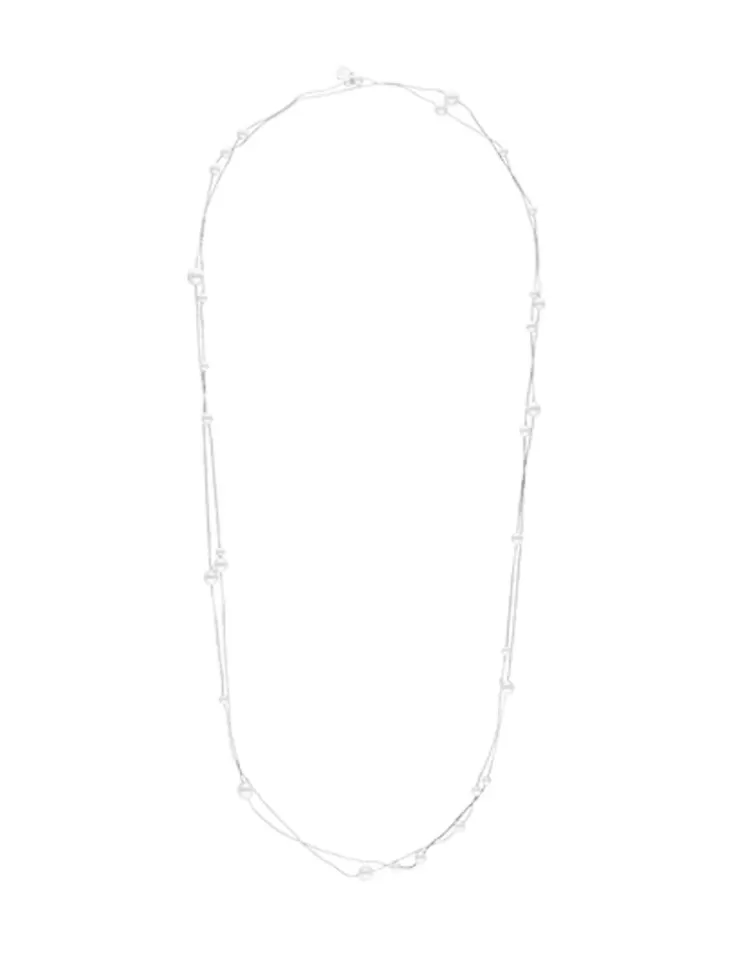 Collares De Perlas Largos | Majorica Collar Dangle Encadenado Con Perlas Redondas 160Cm