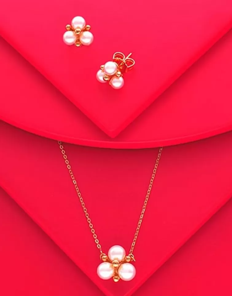 Colgantes Con Cadena | Majorica Collar Dorado Vega