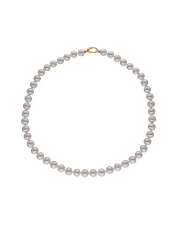 Collares De Perlas Largos | Majorica Collar Lyra Dorado 10Mm 50Cm