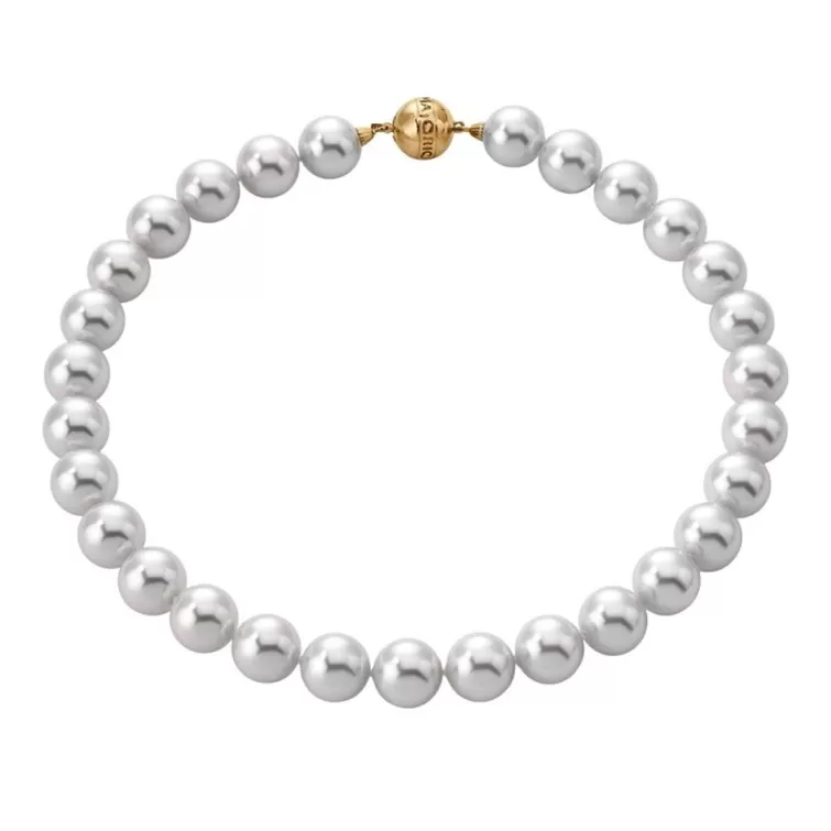 Collares Para Boda | Majorica Collar Lyra Dorado 12Mm 45Cm