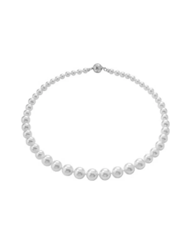 Collares De Perlas Largos | Majorica Collar Lyra Plata 6/12Mm 45Cm