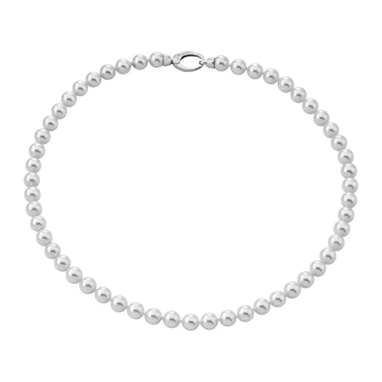 Collares De Perlas Largos | Majorica Collar Lyra Plata 8Mm 45Cm