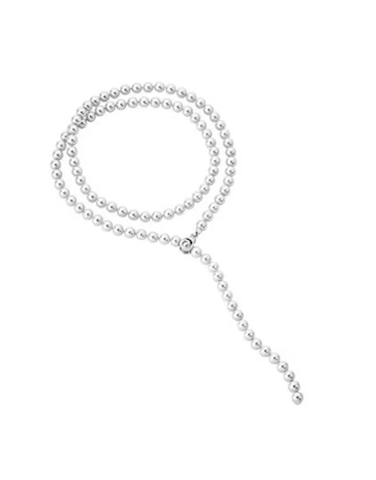 Collares De Perlas Largos | Majorica Collar Lyra Plata 8Mm 90Cm