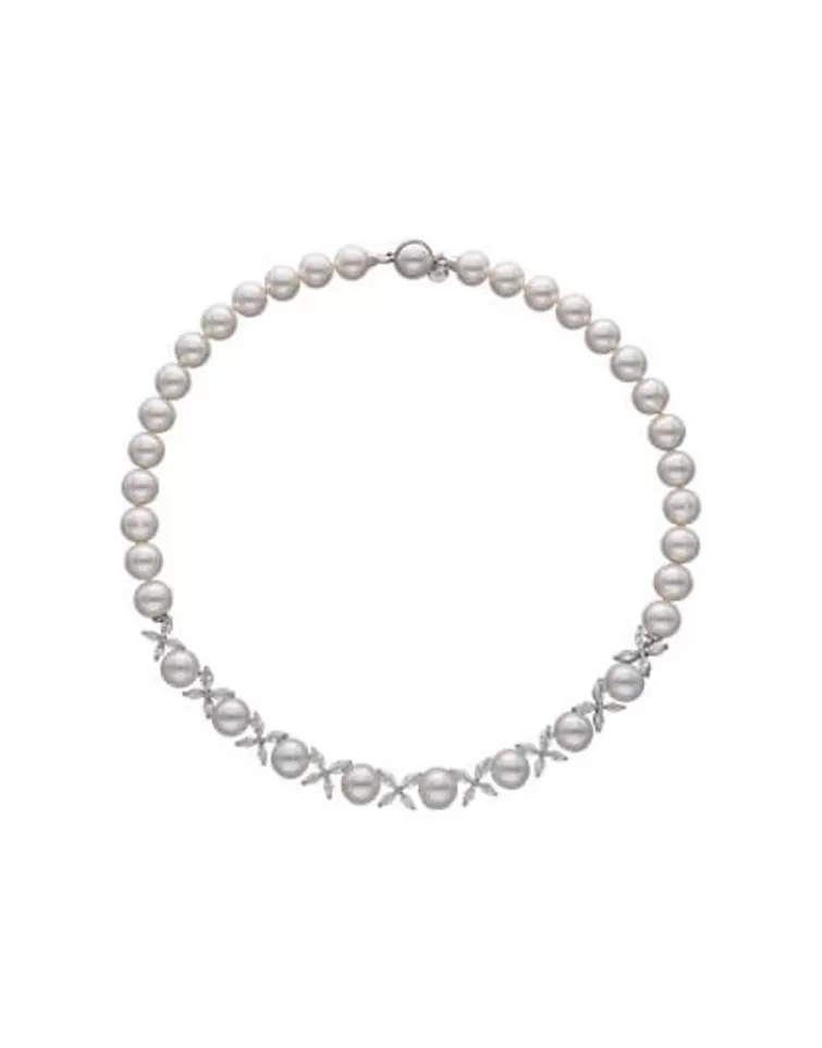 Collares Para Boda | Majorica Collar Plata Con Perlas Y Circonitas Venus
