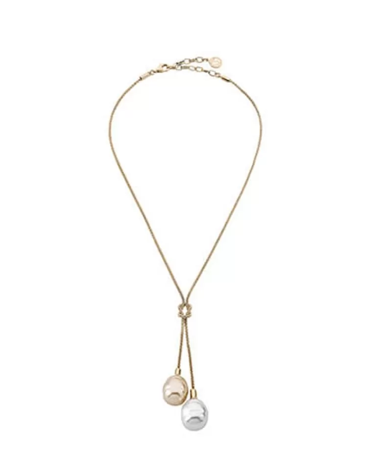 Cadenas Con Perlas | Majorica Collar Tender Dorado Perlas Blanco Y Champan