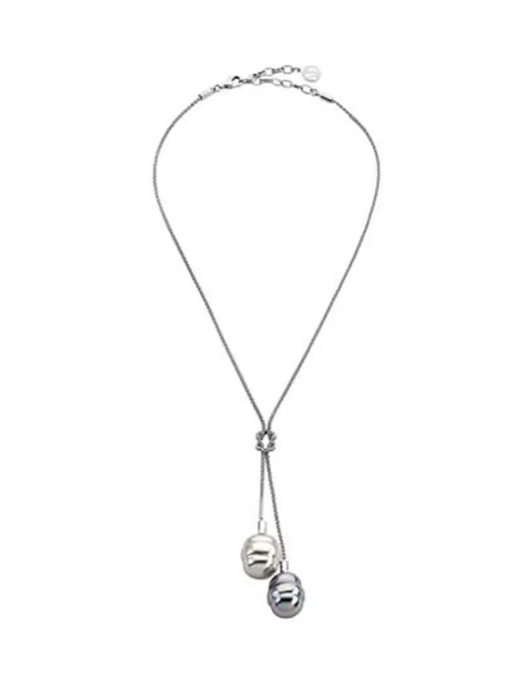 Cadenas Con Perlas | Majorica Collar Tender Plata Perlas Gris Y Nuage