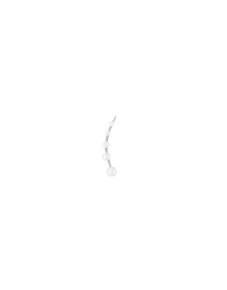 Pendientes Ear Cuff | Majorica Pendiente Trepador Dangle Plata Con Perlas Redondas Derecho