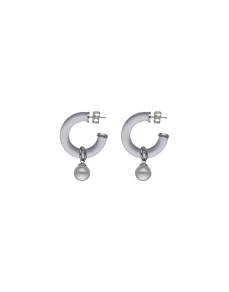 Pendientes De Aro Con Perlas | Majorica Pendientes Ayla De Cristal En Alta Resistencia En Plata