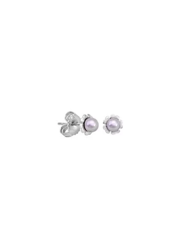 Pendientes Cortos | Majorica Pendientes Cies Plata Con Perla Nuage 4Mm