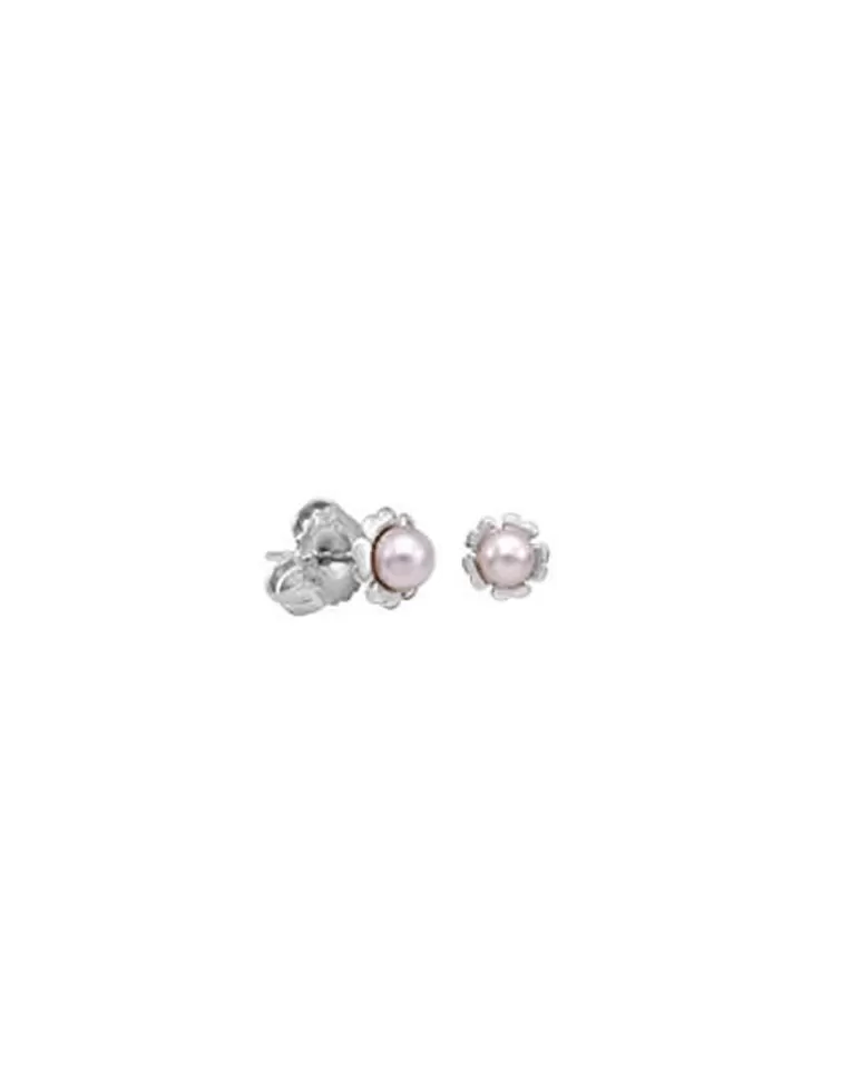 Pendientes Cortos | Majorica Pendientes Cies Plata Con Perla Rosa 4Mm