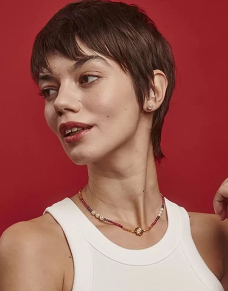 Pendientes De Botón | Majorica Pendientes Color Pop De Perla Redonda Blanca Y Circonita Naranja