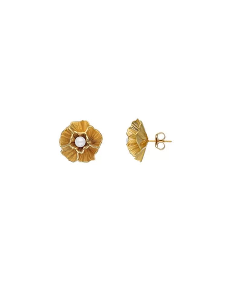 Pendientes Cortos | Majorica Pendientes Cortos Clavelina Con Perla Blanca