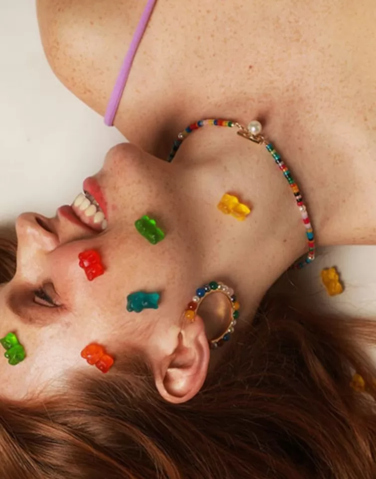 Pendientes De Aro Con Perlas | Majorica Pendientes De Aro Dorados Tutti Frutti Con Agatas Multicolor