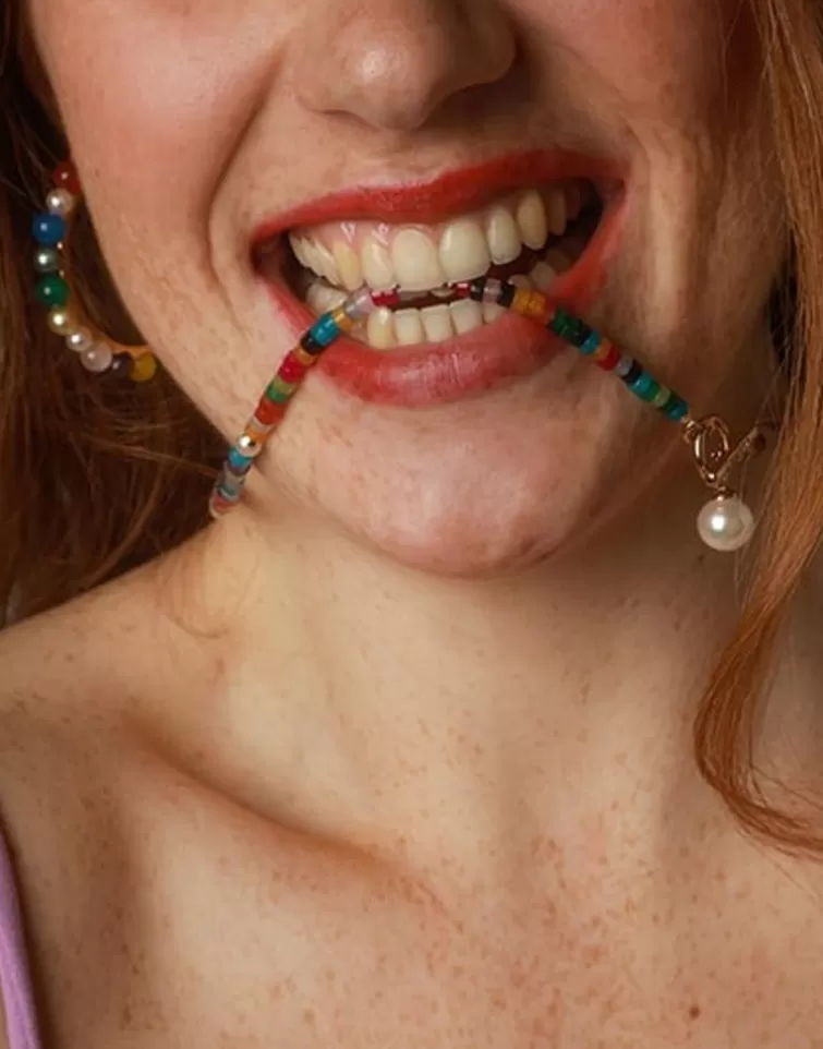 Pendientes De Aro Con Perlas | Majorica Pendientes De Aro Dorados Tutti Frutti Con Agatas Multicolor