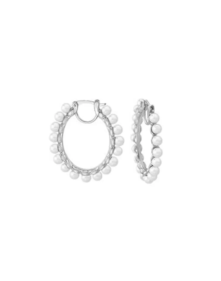 Pendientes De Aro Con Perlas | Majorica Pendientes De Aro Grande Ada Con Perlas