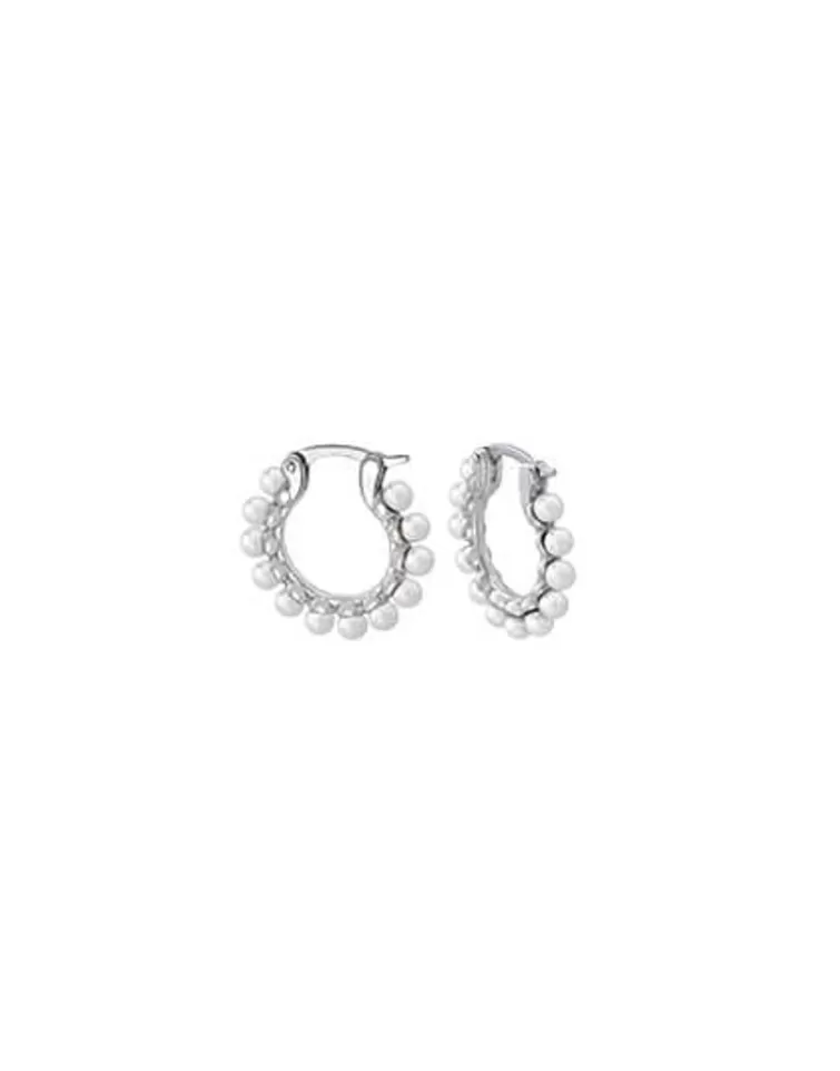 Pendientes De Aro Con Perlas | Majorica Pendientes De Aro Mediano Ada Con Perlas