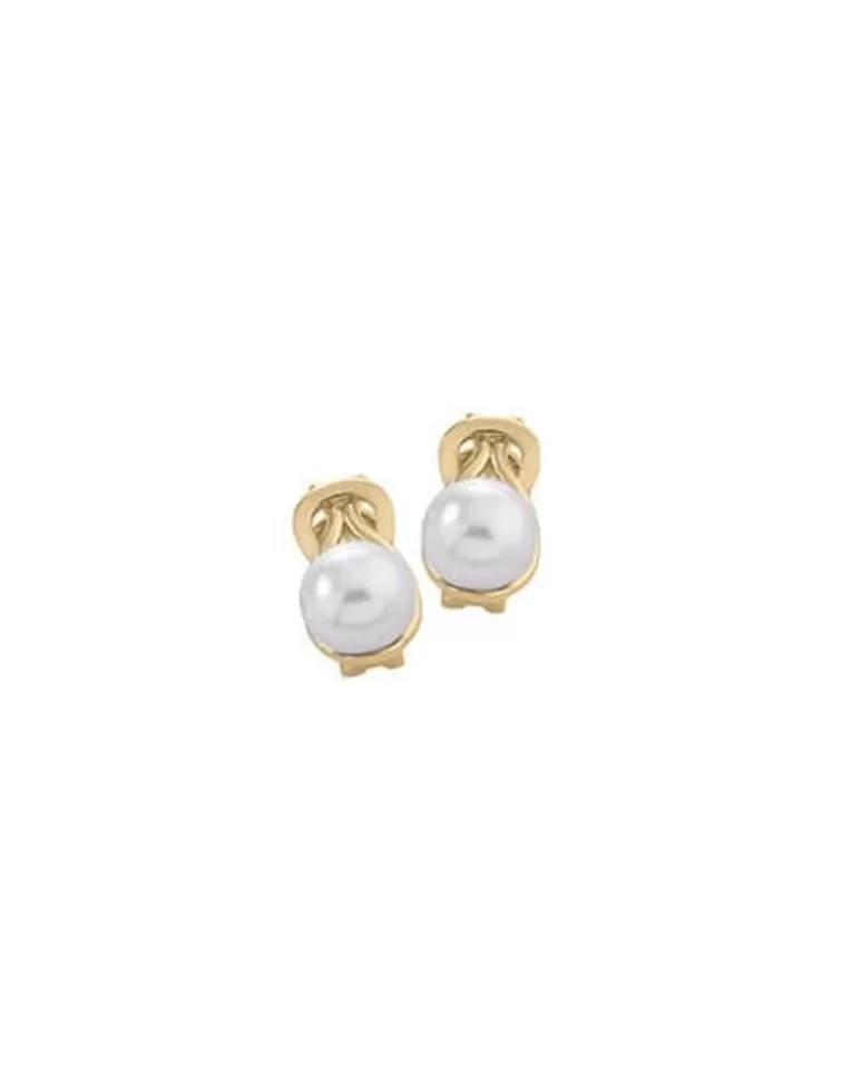 Pendientes Cortos | Majorica Pendientes En Plata Dorada Vega
