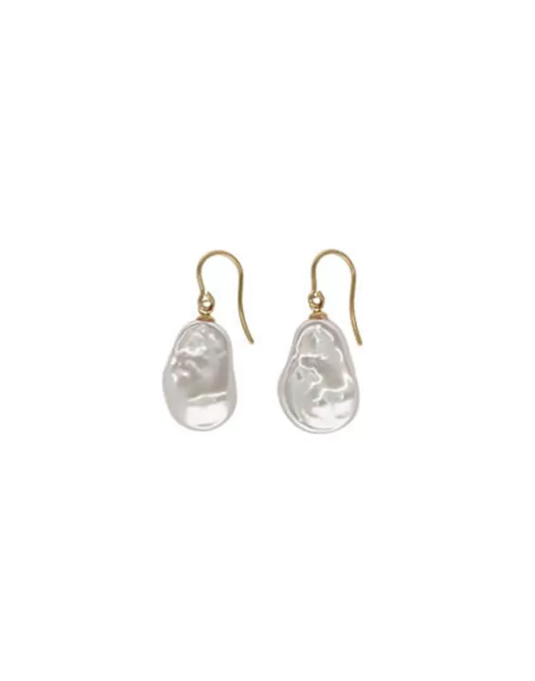 Pendientes De Perlas Largos | Majorica Pendientes Keila Con Perla Salvaje