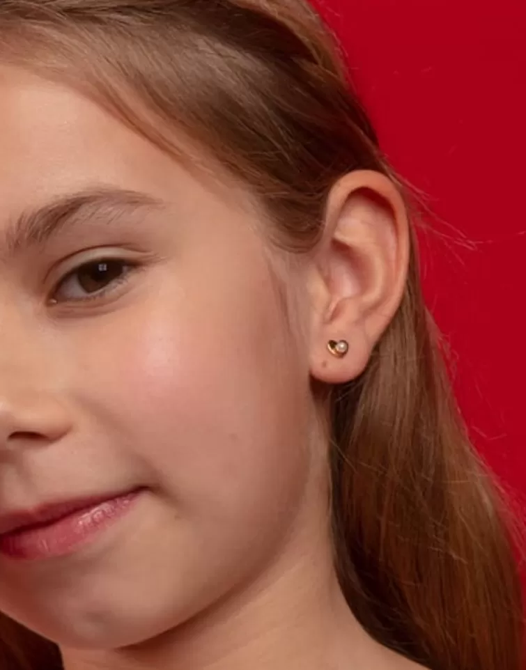 Pendientes Cortos | Majorica Pendientes Nina Pure Love Dorados