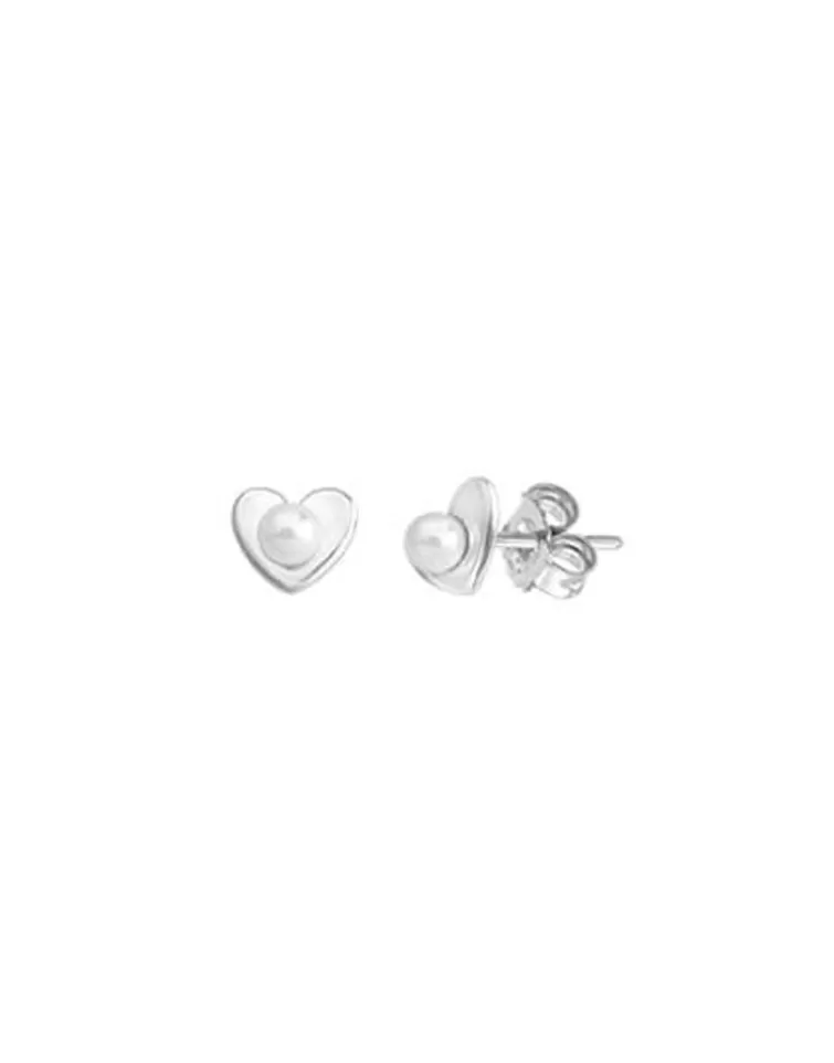 Pendientes Cortos | Majorica Pendientes Nina Pure Love Plata