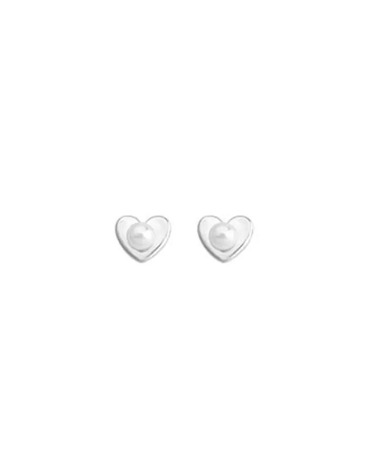 Pendientes Cortos | Majorica Pendientes Nina Pure Love Plata