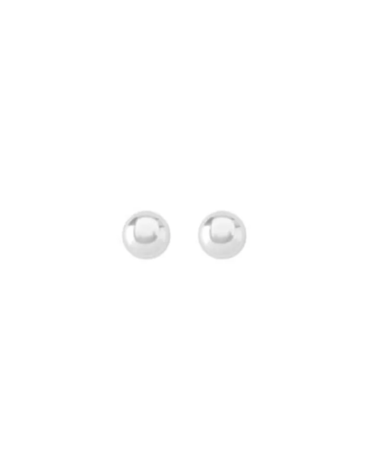 Pendientes Cortos | Majorica Pendientes Nuada Plata Perla Blanca 10Mm Redonda Aplastada