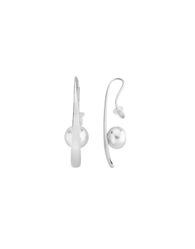 Pendientes De Perlas Largos | Majorica Pendientes Planet Plata Con Perla Blanca 10Mm