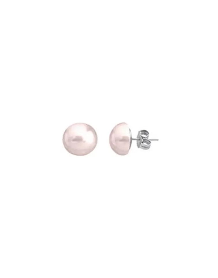 Pendientes Cortos | Majorica Pendientes Plata Con Perla Mabe Rose 12Mm