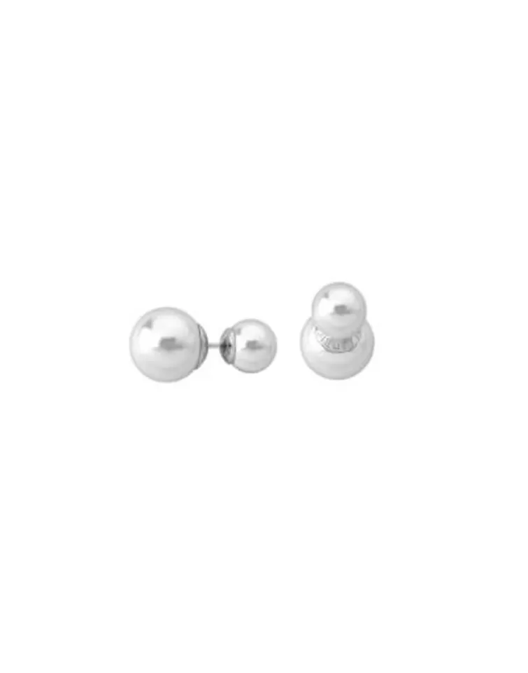 Pendientes Cortos | Majorica Pendientes Polar Plata Con Perlas Blancas 8 Y 12Mm
