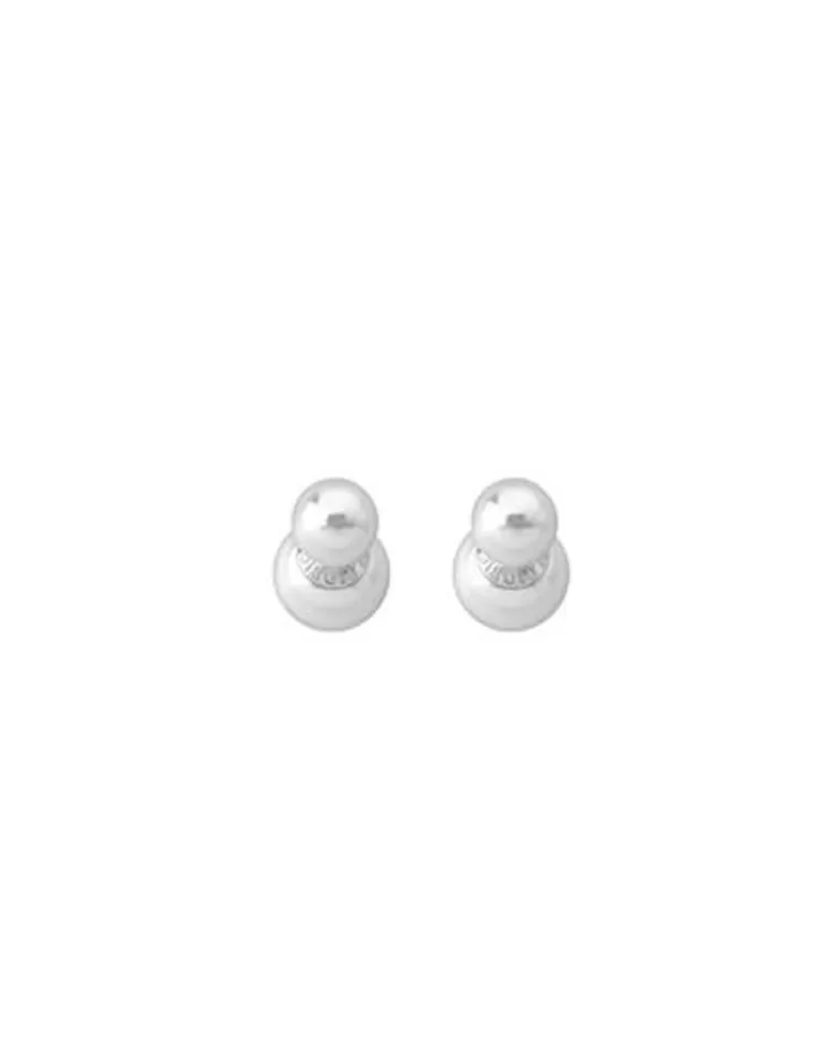 Pendientes Cortos | Majorica Pendientes Polar Plata Con Perlas Blancas 8 Y 12Mm