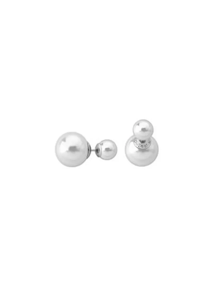 Pendientes Cortos | Majorica Pendientes Polar Plata Con Perlas Blancas 8 Y 14Mm