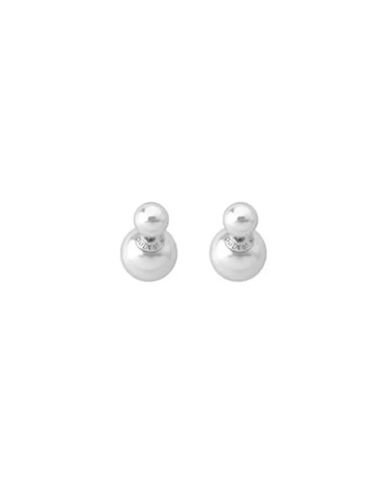 Pendientes Cortos | Majorica Pendientes Polar Plata Con Perlas Blancas 8 Y 14Mm