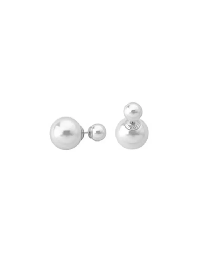 Pendientes Cortos | Majorica Pendientes Polar Plata Con Perlas Blancas 8 Y 16Mm