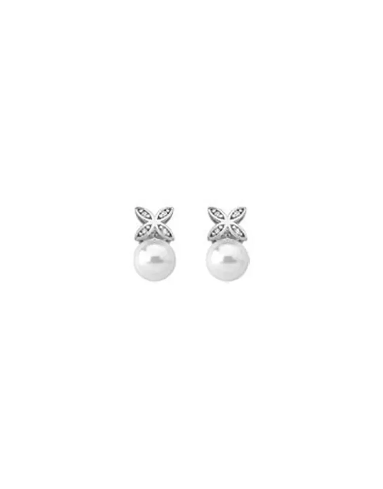 Pendientes Novia | Majorica Pendientes Romance Con Perla Redonda Y Circonitas